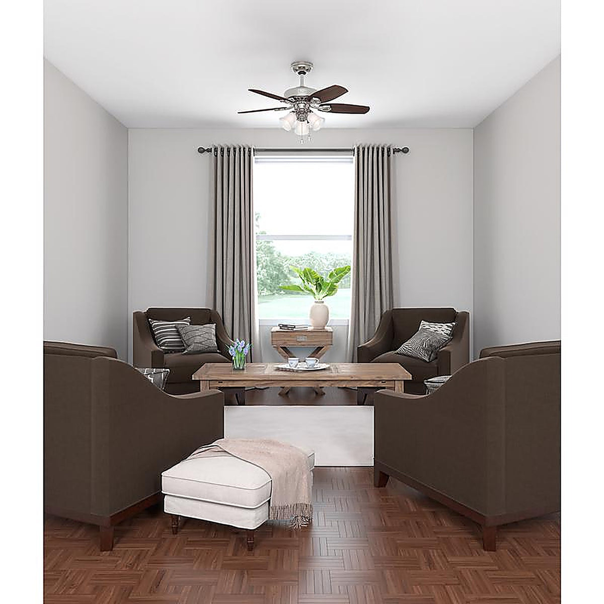 Hunter 52106 Builder 42 in. Brushed Nickel LED Indoor Ceiling Fan