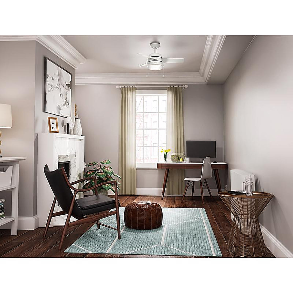 Hunter 59301 Aker 36 in. White LED Indoor Ceiling Fan