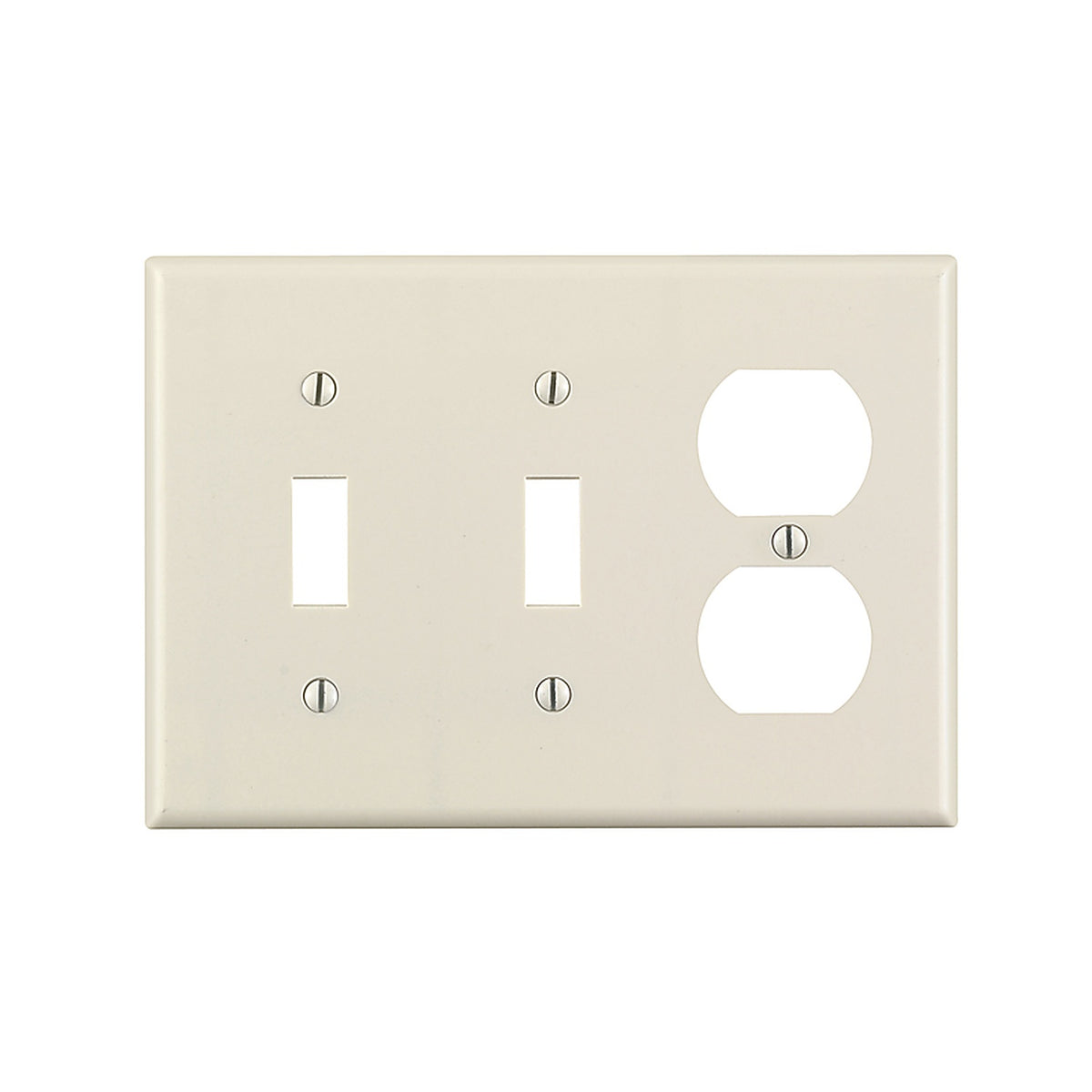 Leviton - 78021 - Almond 3 Gang Thermoset Plastic Duplex/Toggle Wall Plate 1 Pack