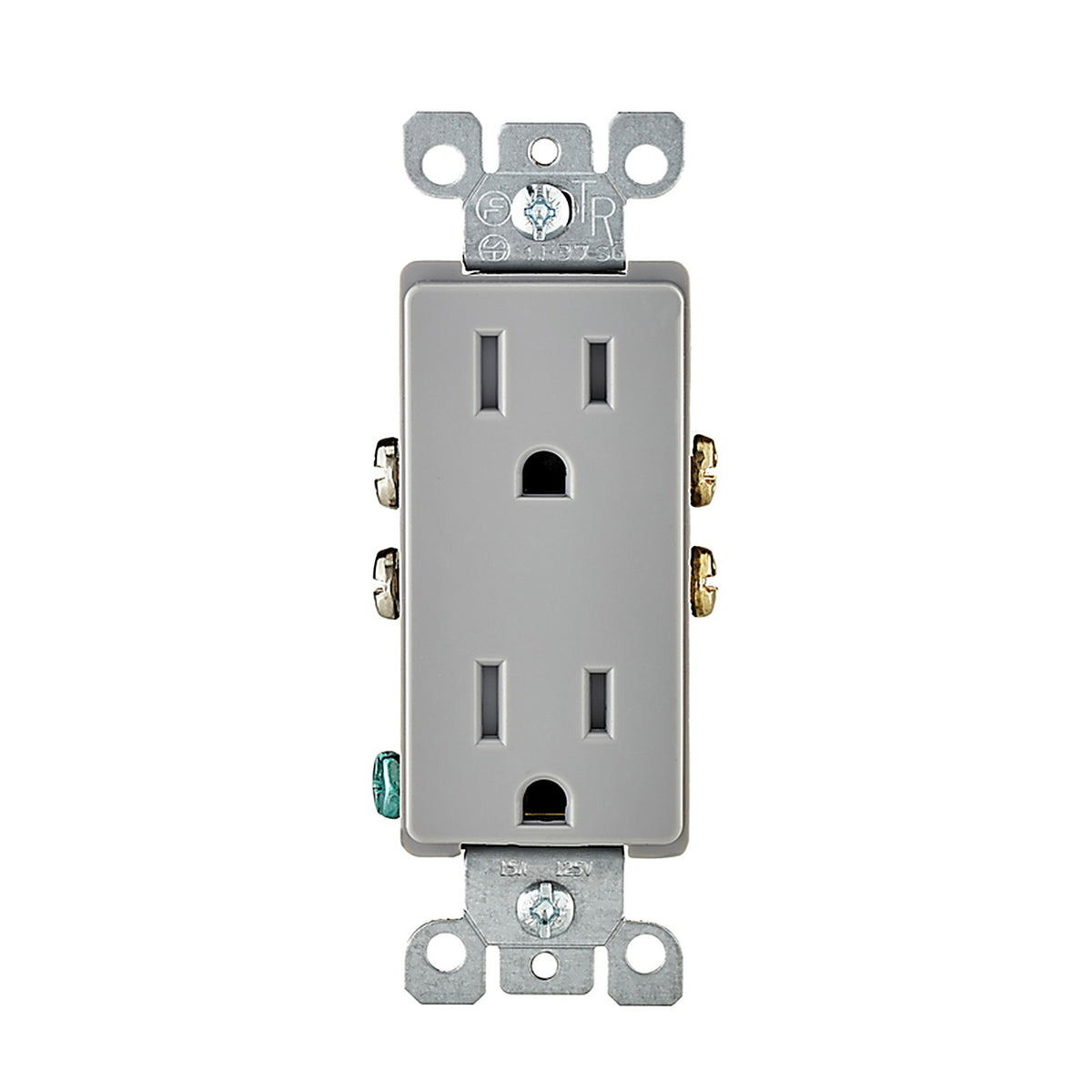 Leviton - 5325-GS - 15 Amps 125 V Duplex Gray Outlet 5-15R 1 Pack