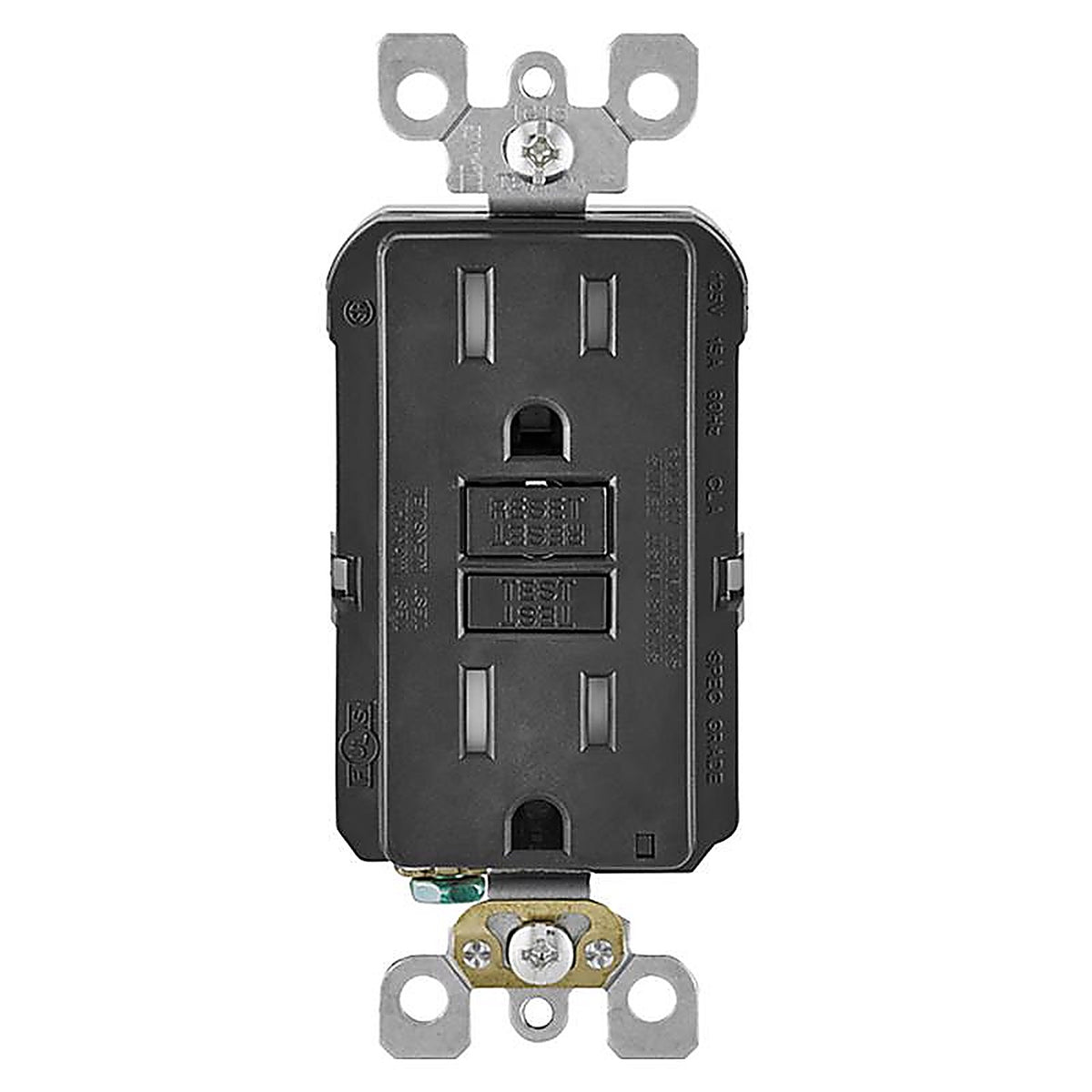Leviton GFTR1-KE SmartlockPro 15 amps 125 volt Duplex Black GFCI Outlet 5-15R 1/Pack