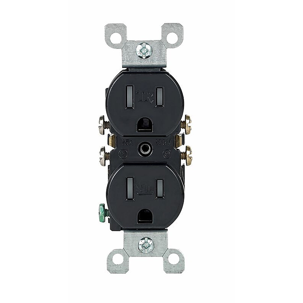 Leviton - T5320-E - 15 Amps 125 V Duplex Black Outlet 5-15R 1 Pack