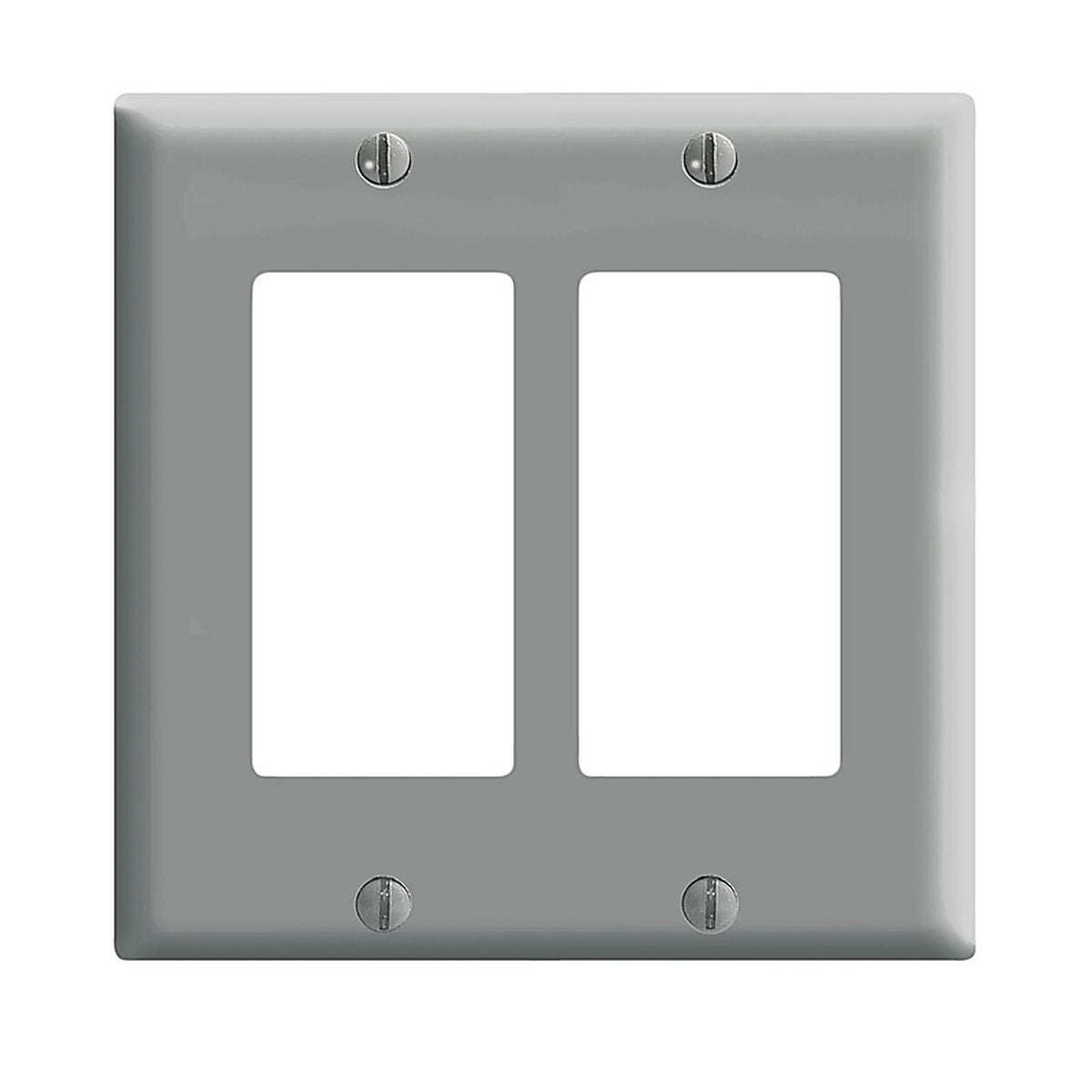 Leviton - 80409-GY - Decora Gray 2 Gang Thermoset Plastic Decorator Wall Plate 1 Pack