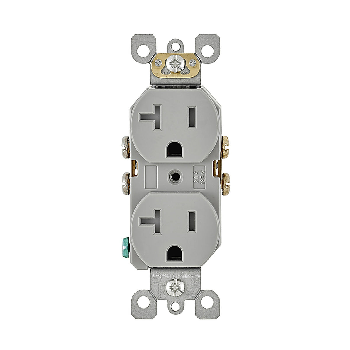 Leviton - T5820-GY - 20 Amps 125 V Duplex Gray Outlet 5-20R 1 Pack