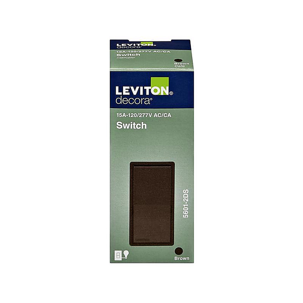 Leviton - 5601-D - Decora 15 Amps Single Pole Rocker Switch Brown 1 Pack