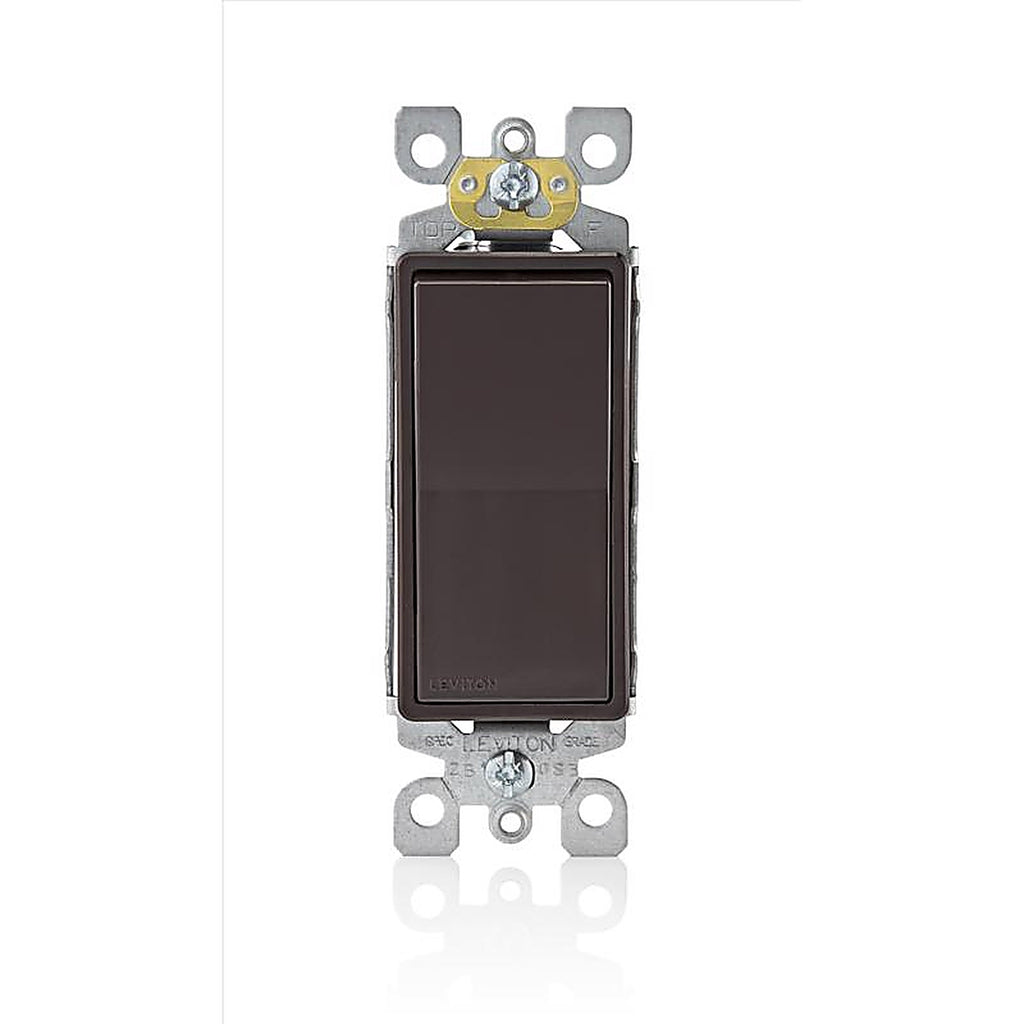 Leviton - 5601-D - Decora 15 Amps Single Pole Rocker Switch Brown 1 Pack