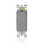 Leviton 5601-GS Decora 15 amps Single Pole Rocker AC Quiet Switch Gray 1/Pack