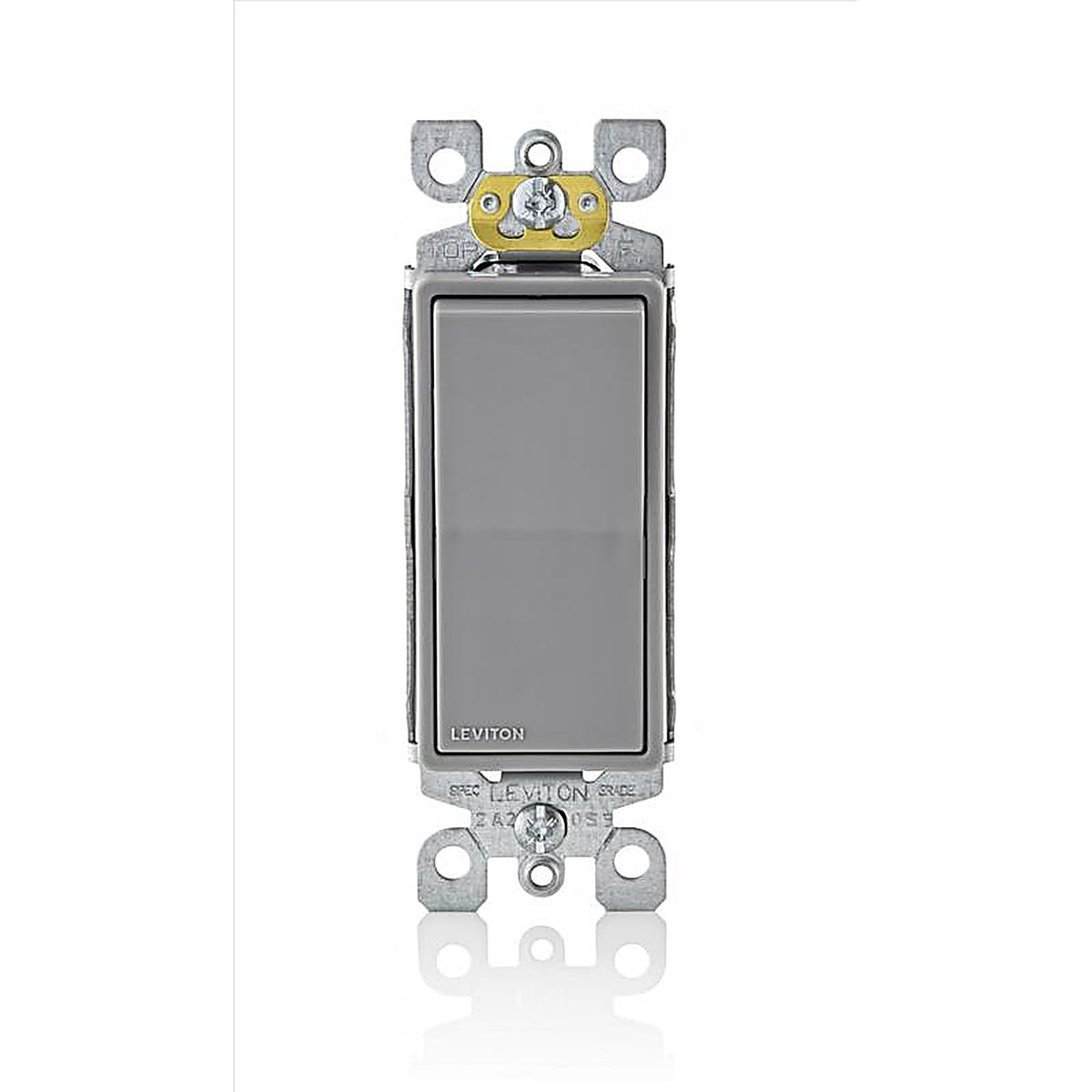 Leviton 5601-GS Decora 15 amps Single Pole Rocker AC Quiet Switch Gray 1/Pack