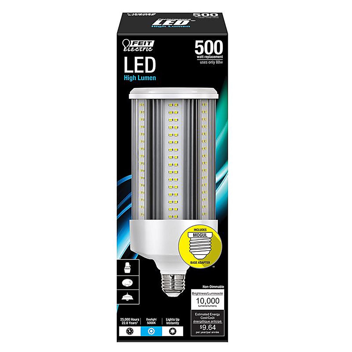 Feit Electric C10000/5K/LEDG2 E26 E26 (Medium) LED Bulb Daylight 500 W 1 pk