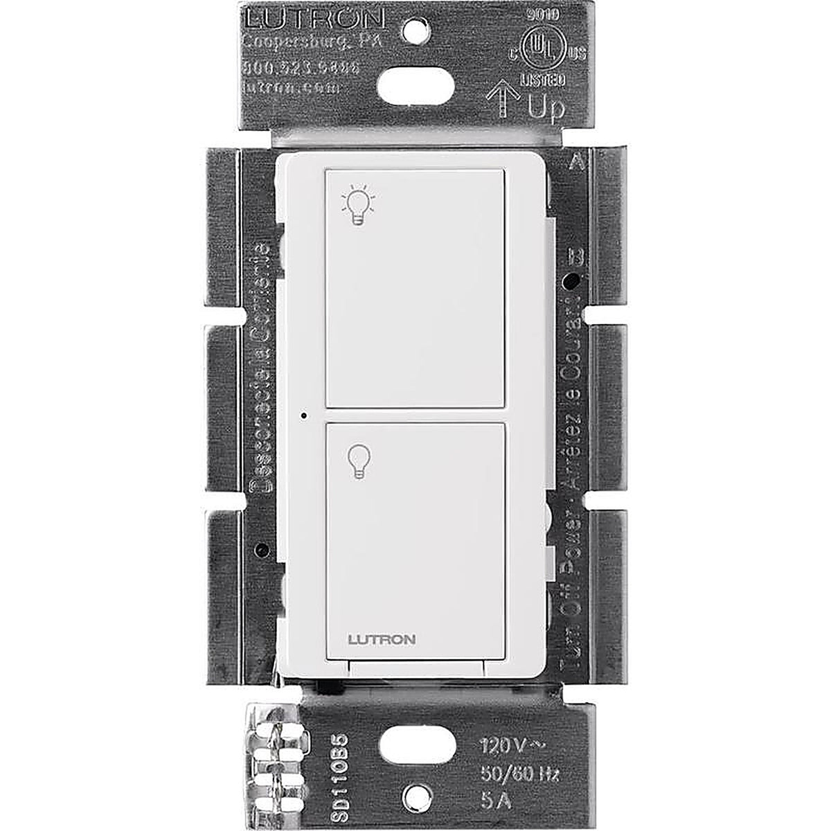 Lutron - PD-5ANS-WH-R - Caseta 5 Amps Single Pole Wireless Smart-Enabled Rocker Switch White 1 Pack