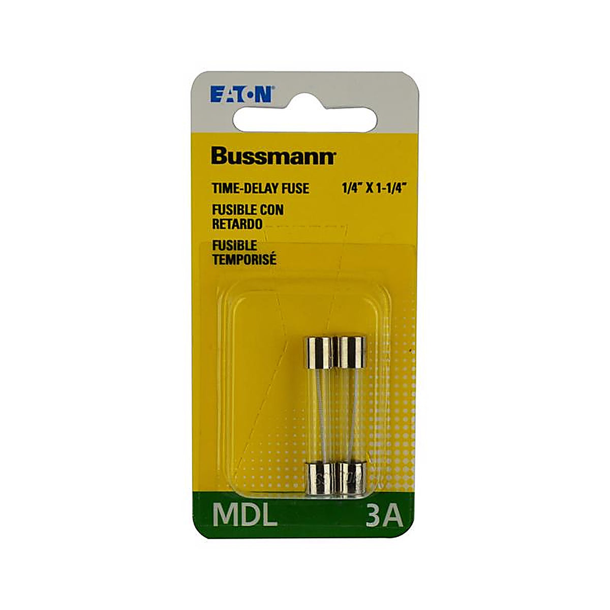 Bussmann BP/MDL-3 3 amps Time Delay Glass Fuse 2/Pack