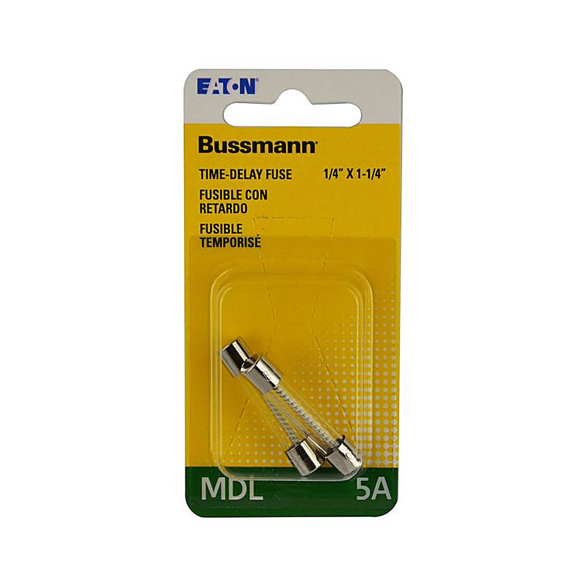 Bussmann BP/MDL-5 5 amps Time Delay Glass Fuse 2/Pack