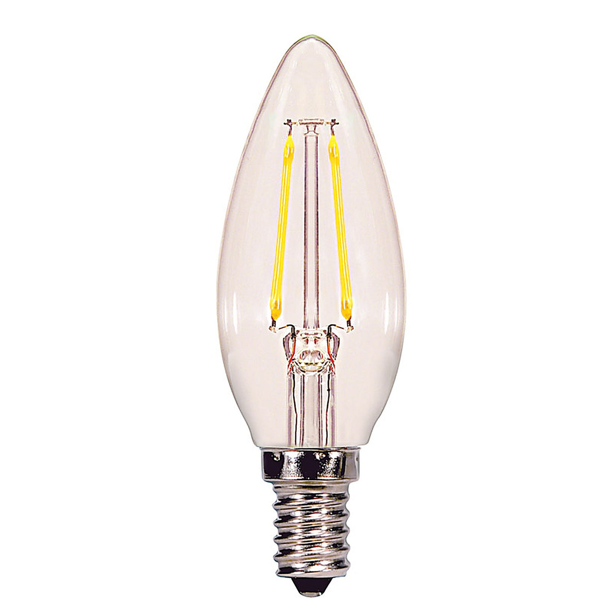 Satco - S21827 - B11 E12 (Candelabra) Filament LED Bulb Warm White 60 Watt Equivalence 2 Pack
