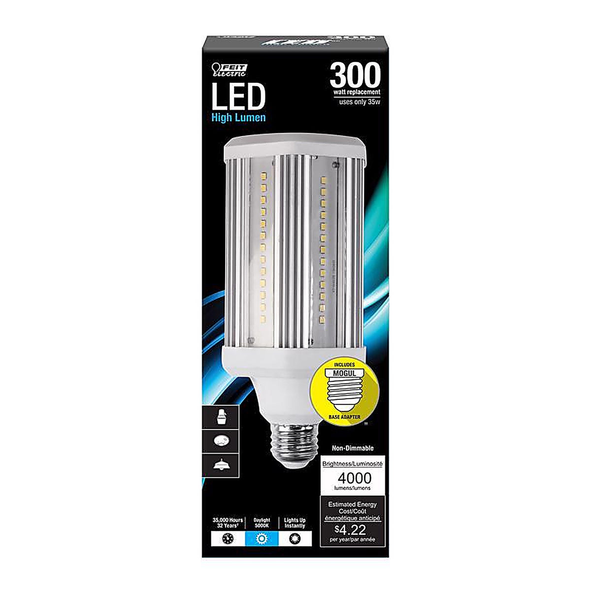 Feit Electric C4000/5K/LEDG2 A23 E26 (Medium) LED Bulb Daylight 300 W 1 pk