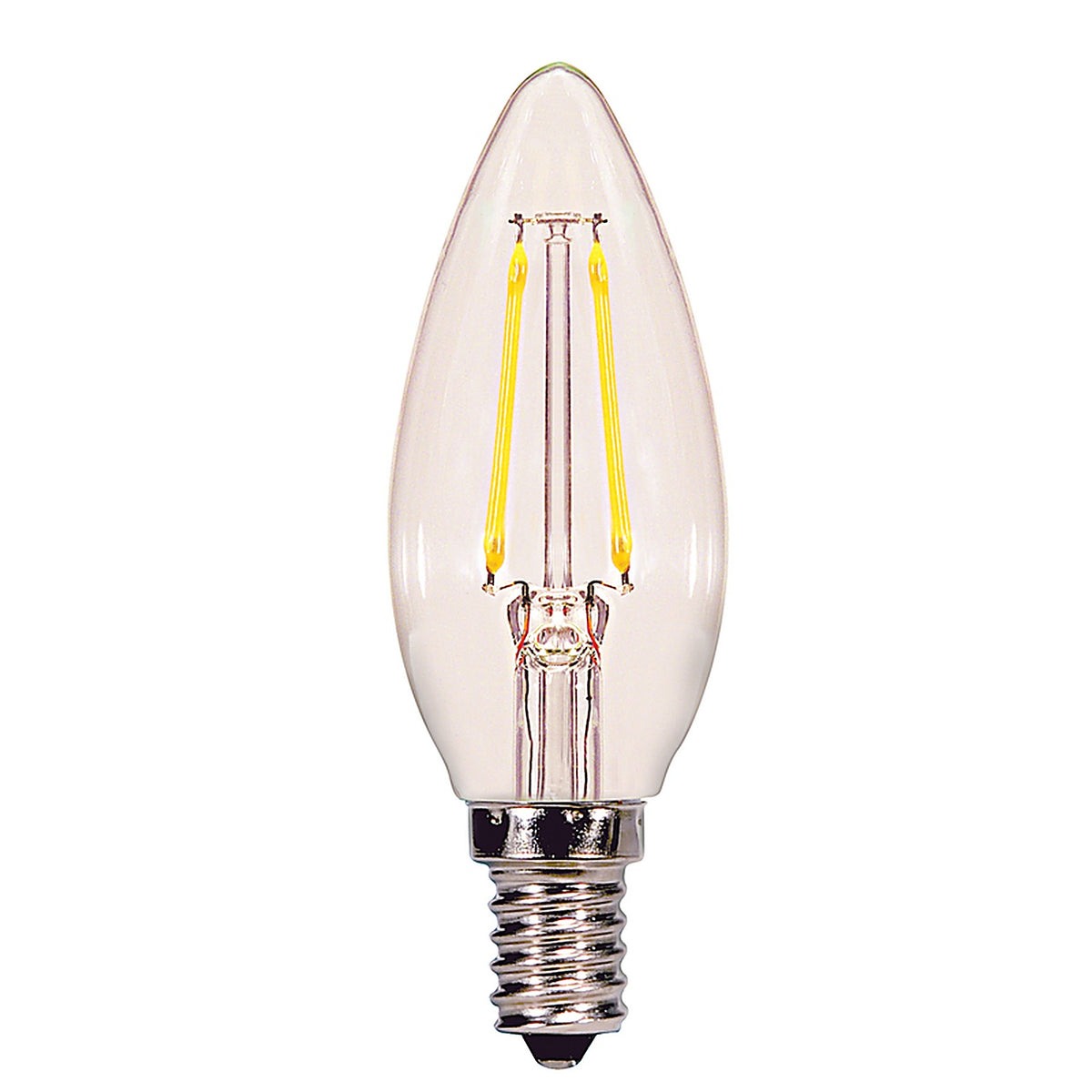 Satco - S21817 - B11 E12 (Candelabra) Filament LED Bulb Warm White 25 Watt Equivalence 2 Pack