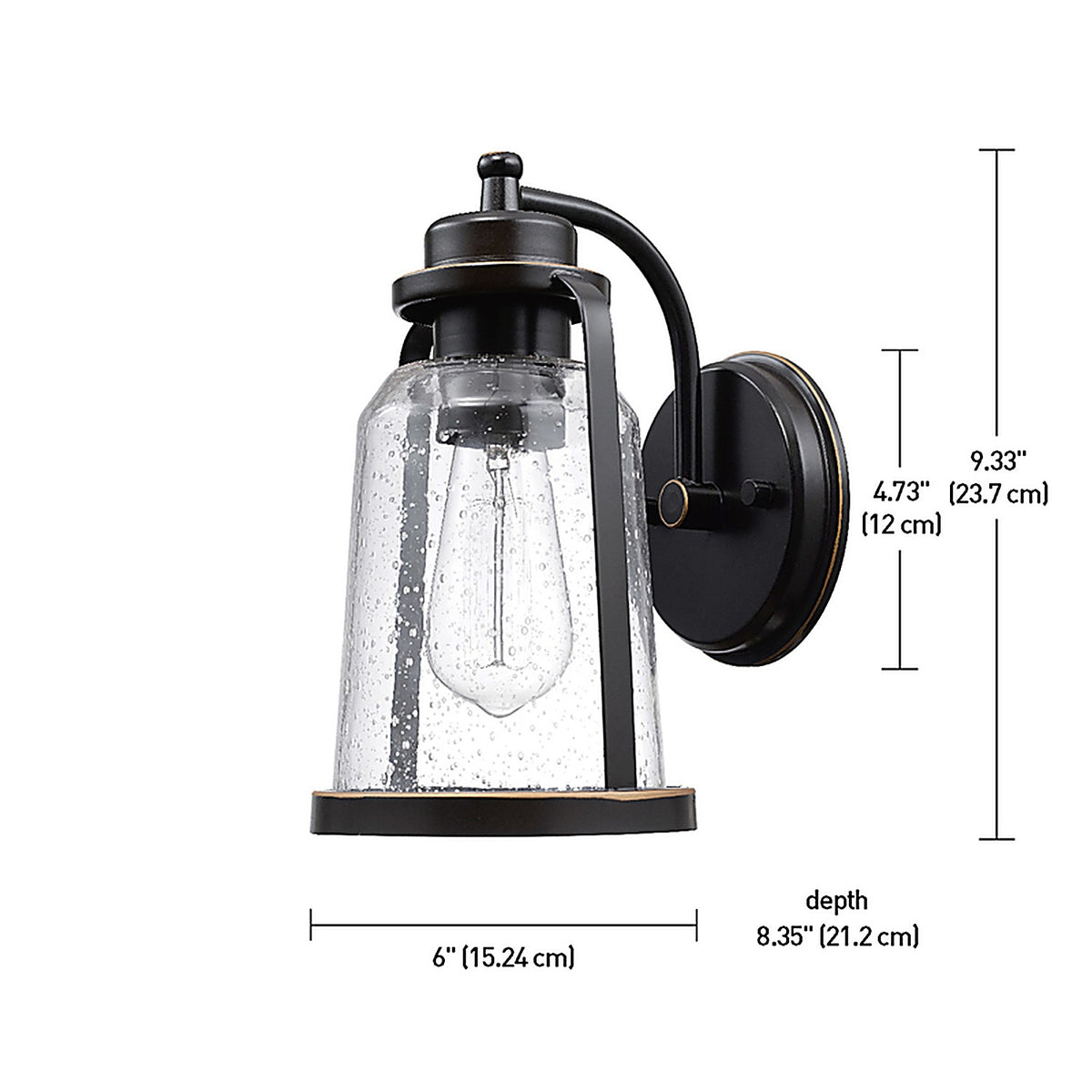 Globe Electric 44304 Vintage 1-Light Oil Rubbed Bronze Roth Wall Sconce