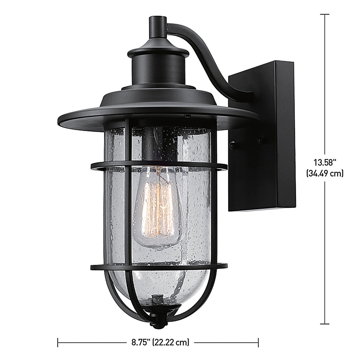 Globe Electric 44308 Vintage 1-Light Natural Black Turner Wall Sconce