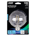 Feit - BPG25100850FLED - G25 E26 (Medium) Filament LED Bulb Daylight 100 Watt Equivalence 1 Pack