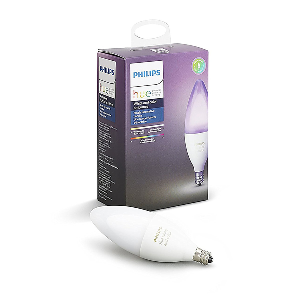 Philips - 556968 - Hue B39 E12 (Candelabra) Smart-Enabled LED Bulb White and Color Ambiance 40 Watt Equivalence