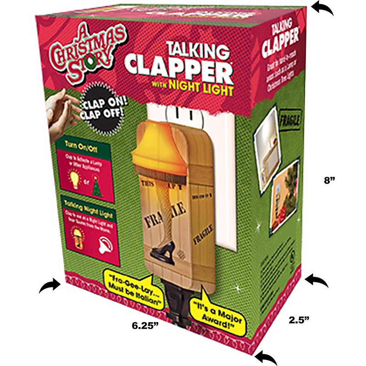 The Clapper - JER0853-12 - a Christmas Story Automatic Plug-In LED Leg Lamp Night Light