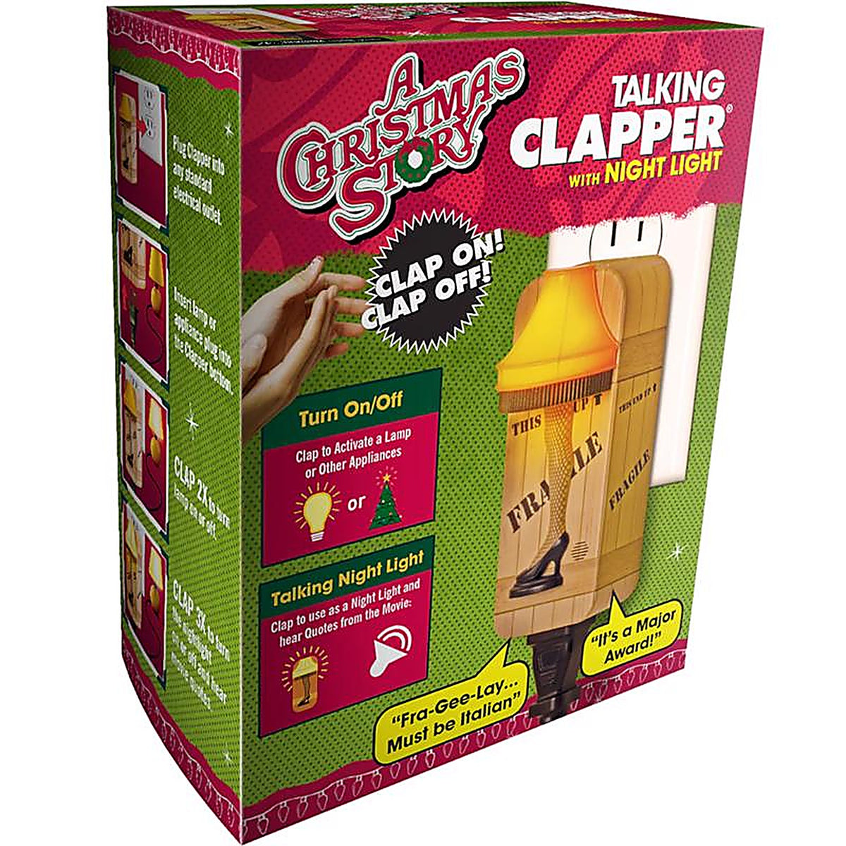 The Clapper - JER0853-12 - a Christmas Story Automatic Plug-In LED Leg Lamp Night Light