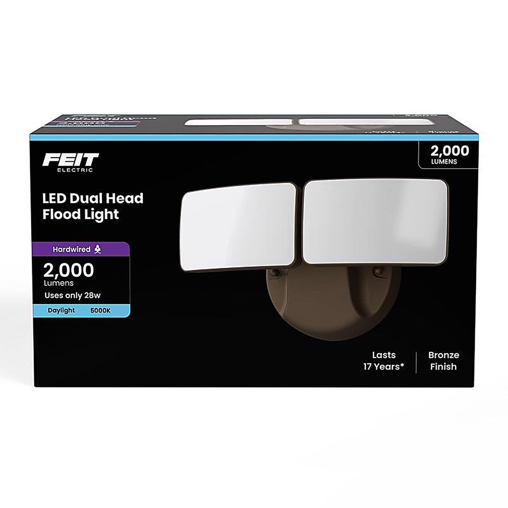 Feit Electric S9DFL/850/BZ/V1 Switch Hardwired LED Bronze Security Floodlight