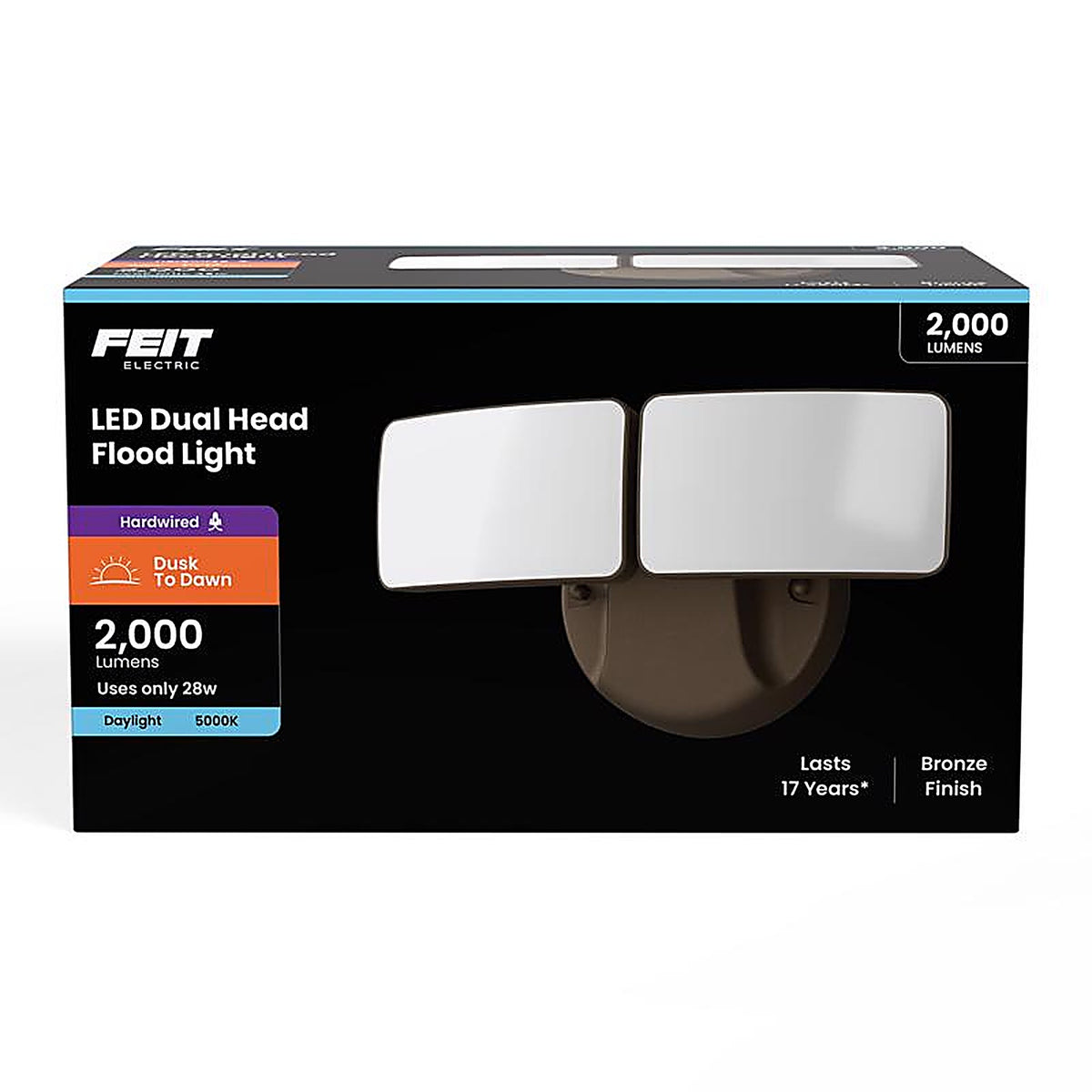 Feit Electric S9DFL/850DDBZV1 Dusk to Dawn Hardwired LED Bronze Security Floodlight