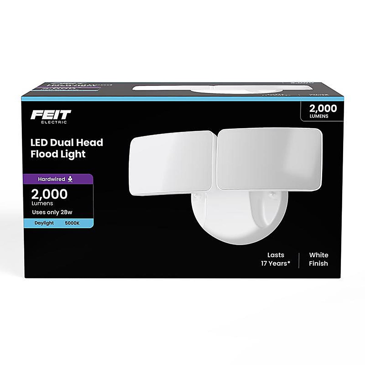 Feit Electric S9DFL/850/WH Switch Hardwired LED White Security Floodlight