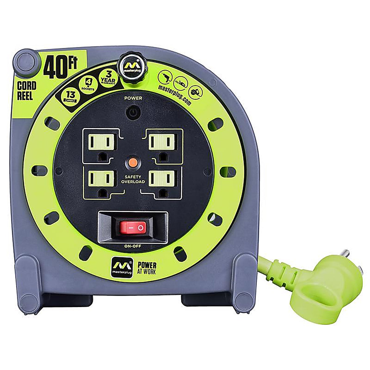 Masterplug - HMA401214G4SL-U - 40 Ft. L PVC Cord Reel