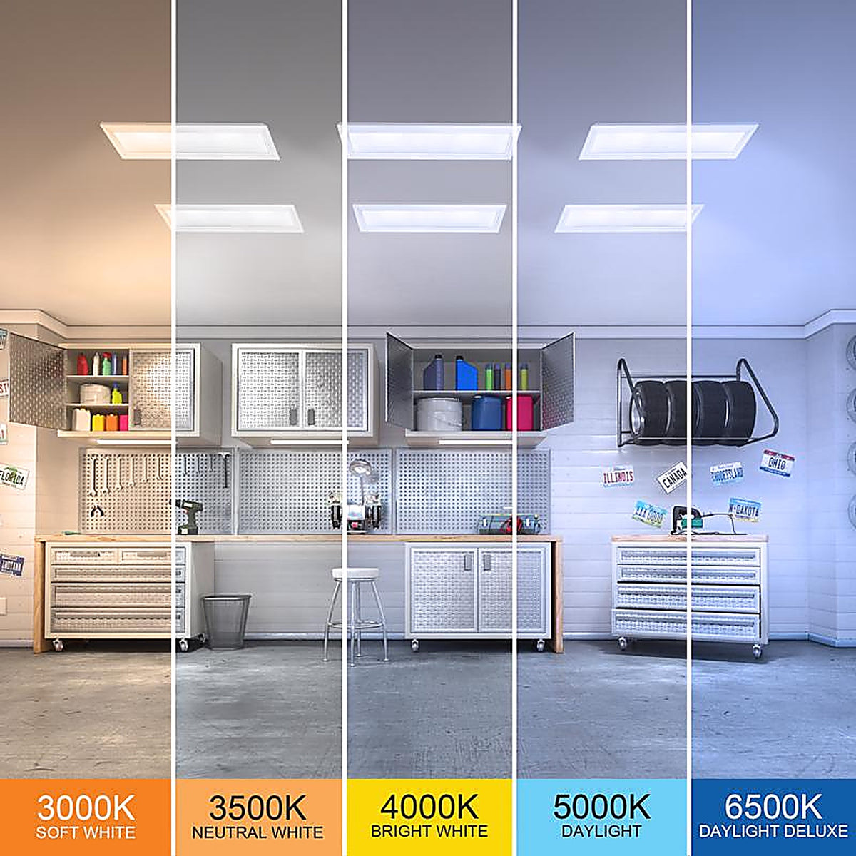 Feit Electric FP0.5X2/4WY/WH 0.9 in. H X 6 in. W X 24 in. L White LED Flat Panel Light Fixture