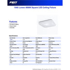 Feit Electric 71800 3.5 in. H X 12 in. W X 12 in. L White LED Ceiling Light Fixture