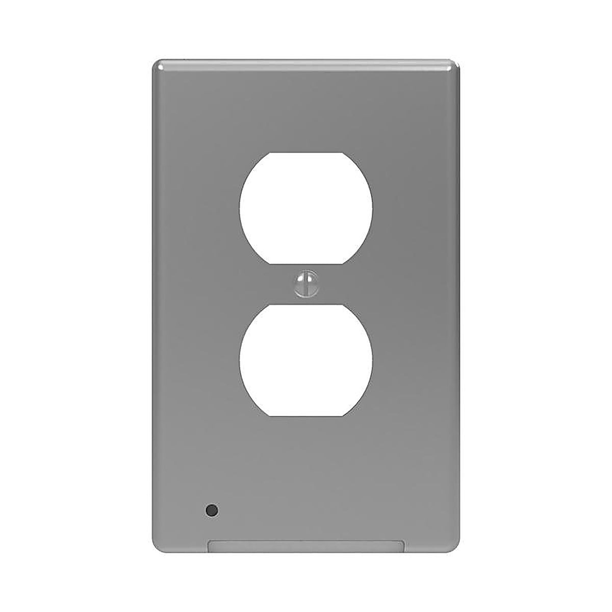 Westek LCR-CCDO-N LumiCover Satin Nickel Gray 1 gang Plastic Duplex Nightlight Wall Plate 1/Pack
