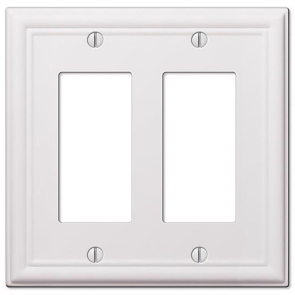 Amerelle 149RRW Chelsea White 2 gang Stamped Steel Rocker Wall Plate 1/Pack