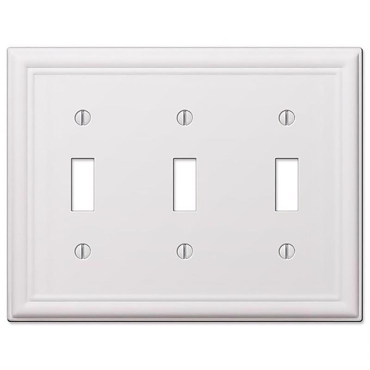 Amerelle 149TTTW Chelsea White 3 gang Stamped Steel Toggle Wall Plate 1/Pack