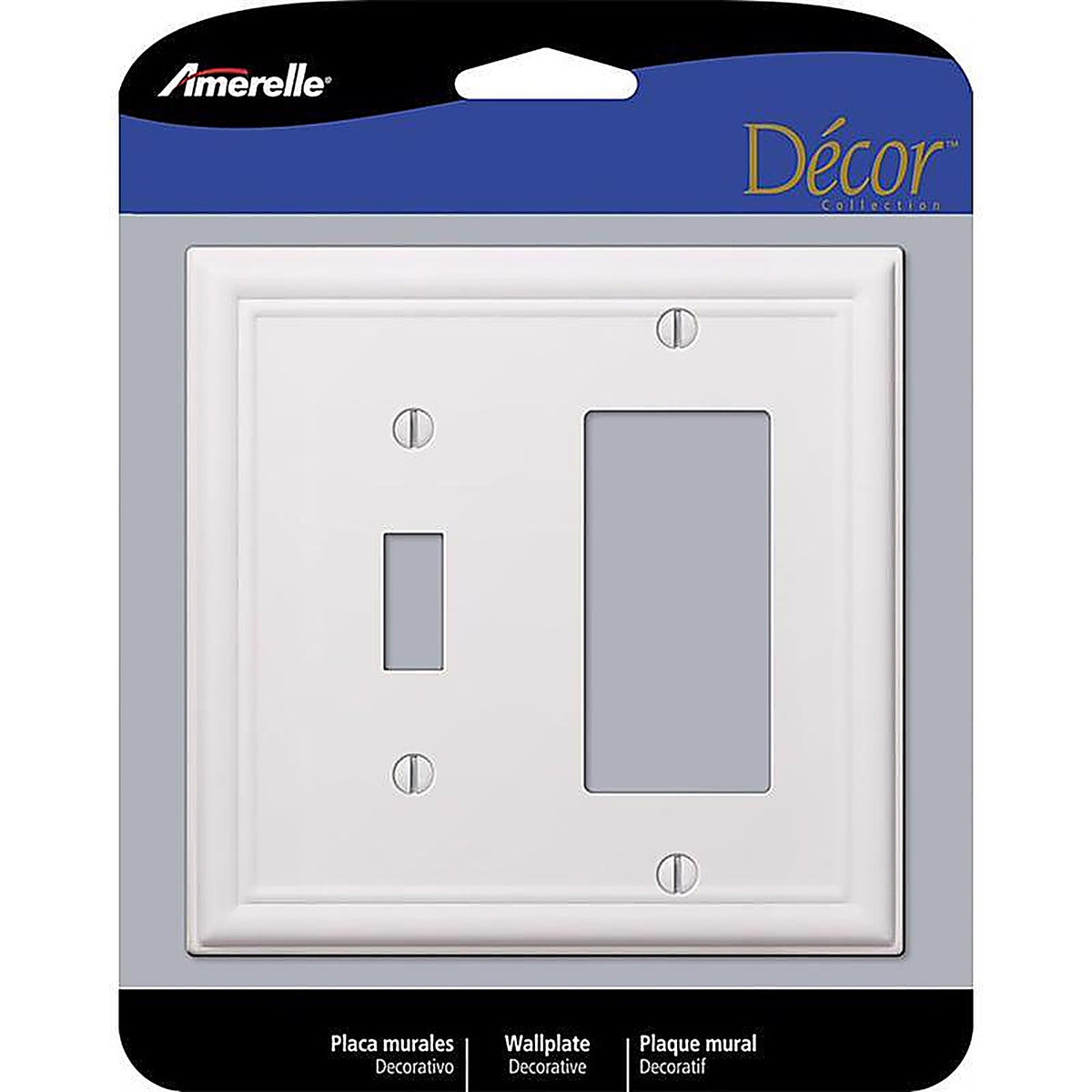 Amerelle 149TRW Chelsea White 2 gang Stamped Steel Rocker/Toggle Wall Plate 1/Pack