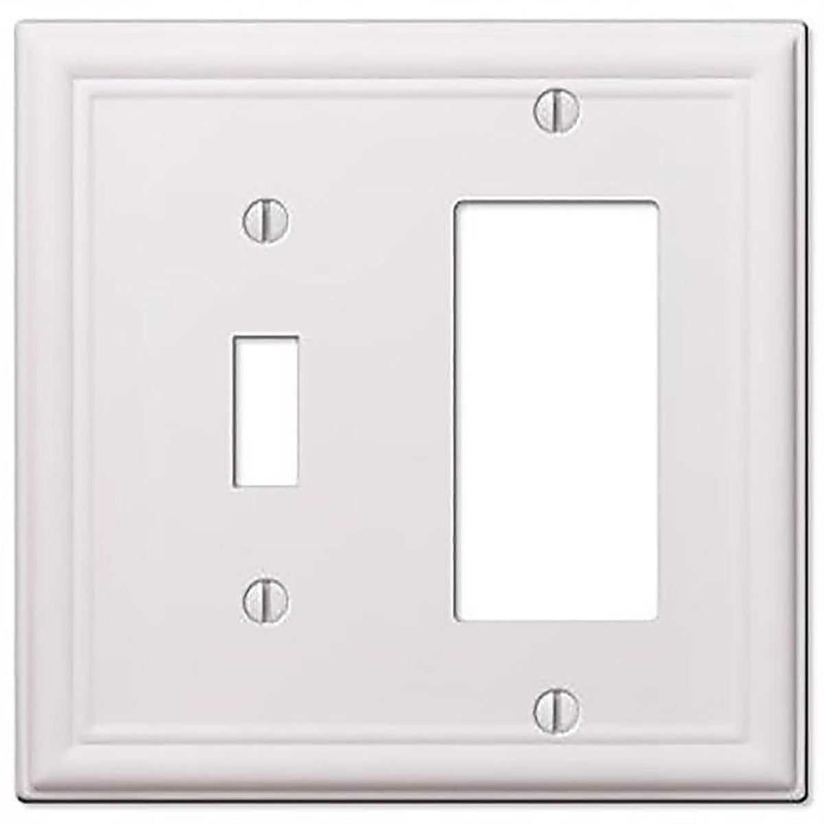 Amerelle 149TRW Chelsea White 2 gang Stamped Steel Rocker/Toggle Wall Plate 1/Pack