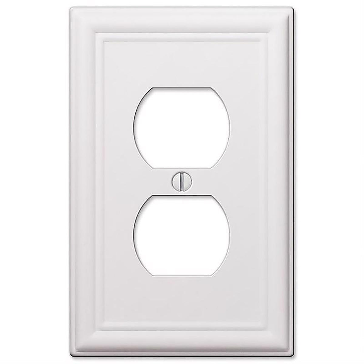 Amerelle 149DW Chelsea White 2 gang Stamped Steel Duplex Outlet Wall Plate 1/Pack