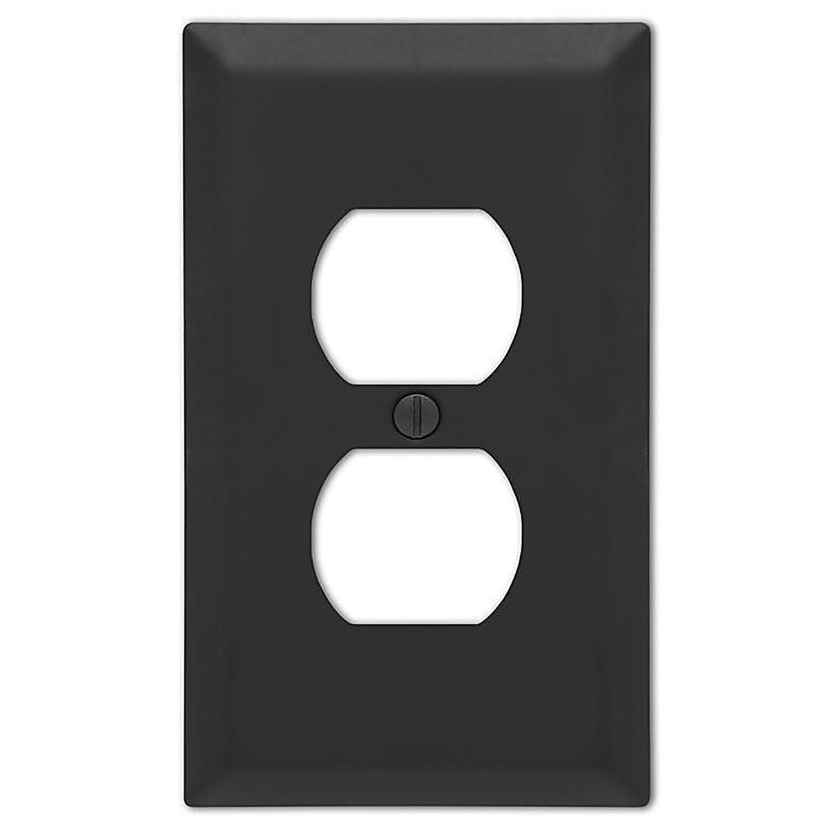 Amerelle 163DMB Century Matte Black 2 gang Stamped Steel Duplex Wall Plate 1/Pack