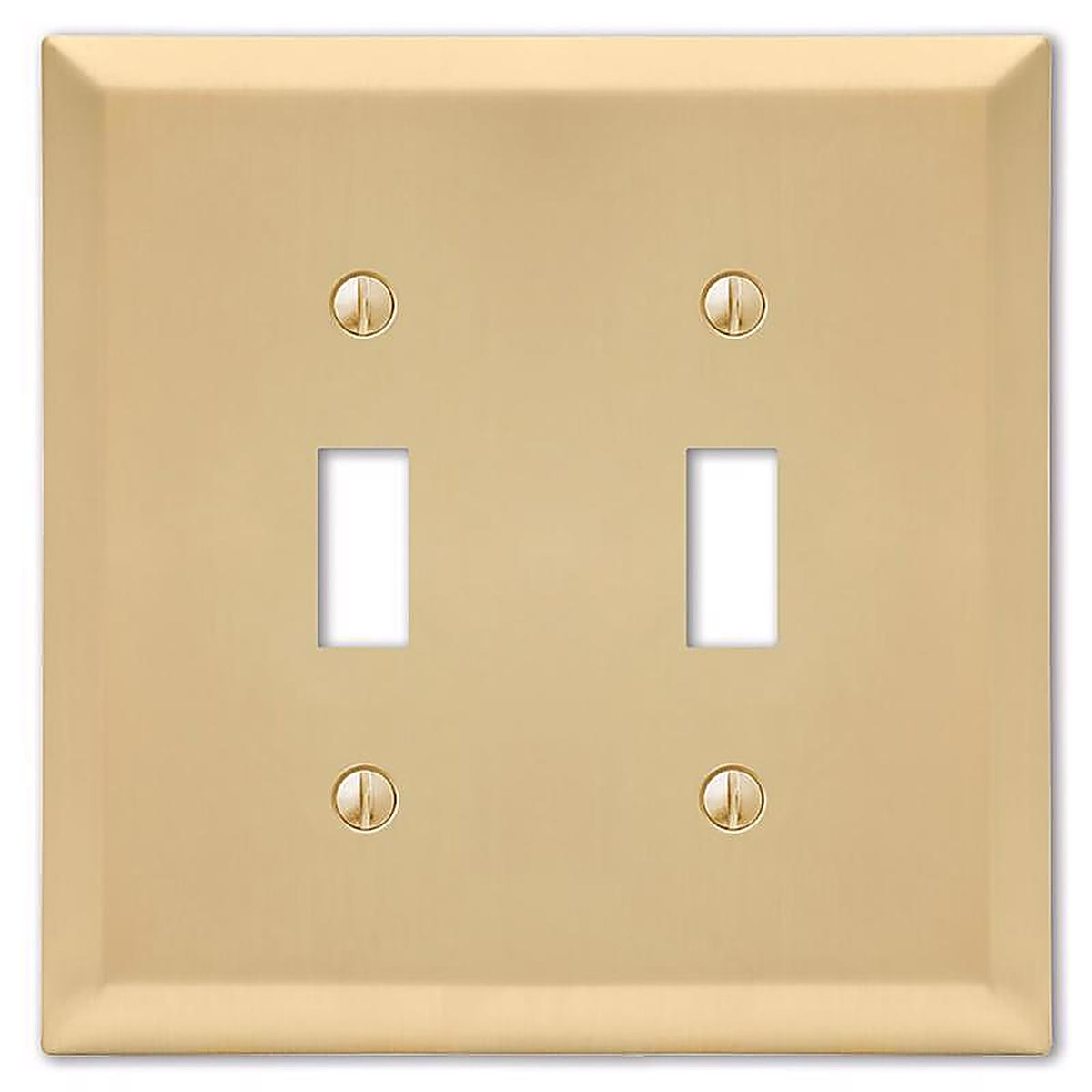 Amerelle 163TTSB Century Satin Brass Brass 2 gang Stamped Steel Toggle Wall Plate 1/Pack