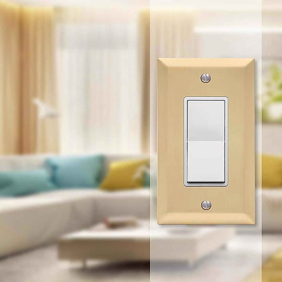 Amerelle 163RSB Century Satin Brass Brass 1 gang Stamped Steel Rocker Wall Plate 1/Pack