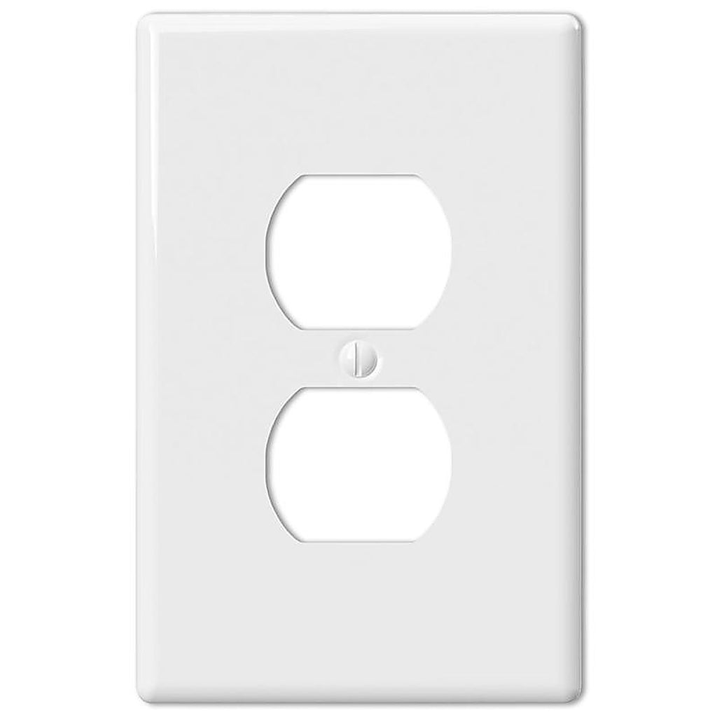 Amerelle 3000DW Metro White 1 gang Ceramic Duplex Wall Plate 1 pk