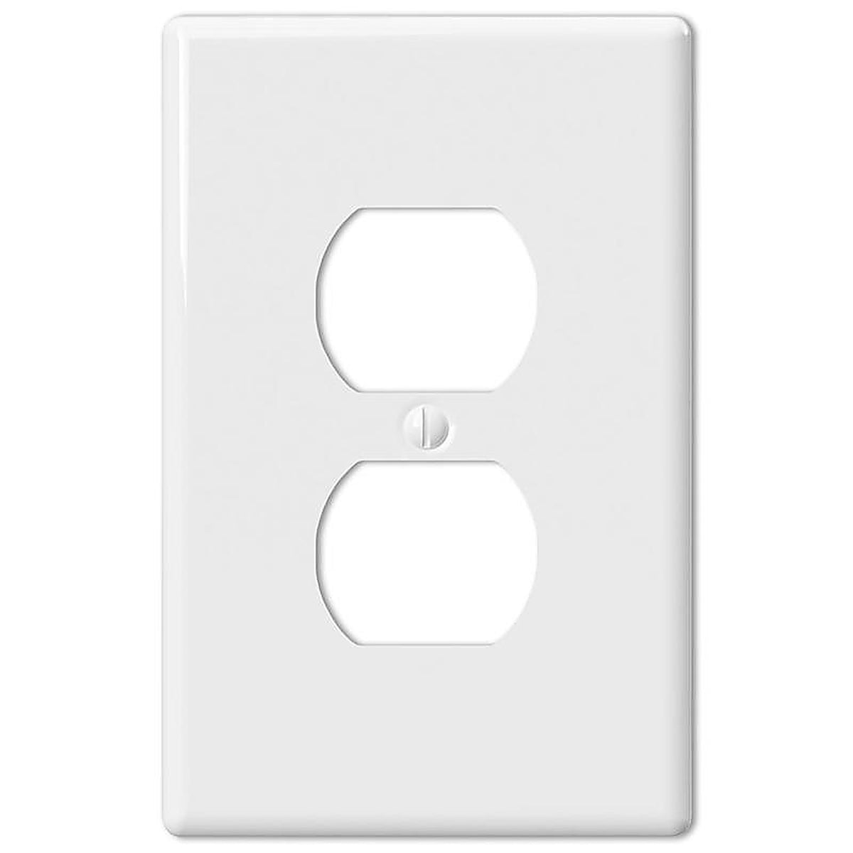 Amerelle 3000DW Metro White 1 gang Ceramic Duplex Wall Plate 1 pk