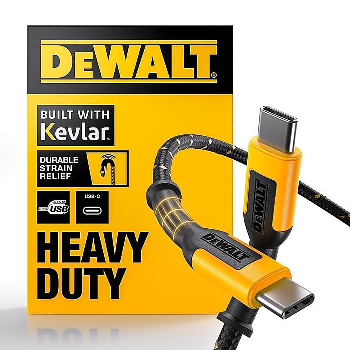 DeWalt - 131 1354 DW2 - Type C to Type C Cable 6 ft. Black/Yellow