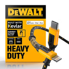 DeWalt - 131 1357 DW2 - Lightning to USB-C Cable 4 Ft. Black/Yellow