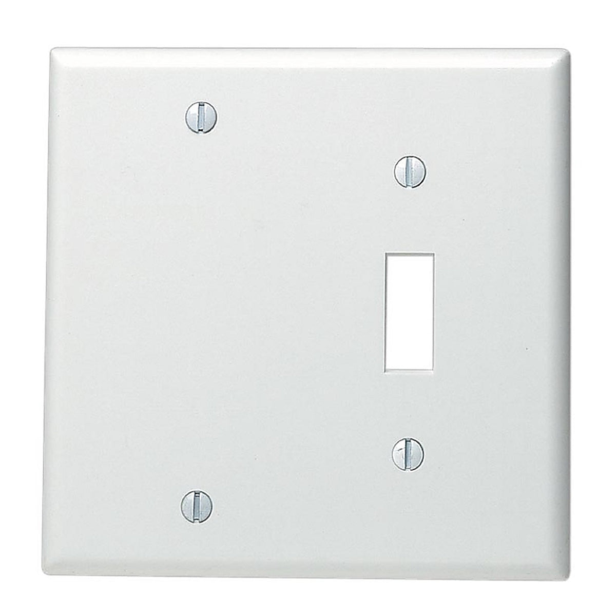 Leviton - 88006-000 - White 2 Gang Thermoset Plastic Blank/Toggle Wall Plate 1 Pack
