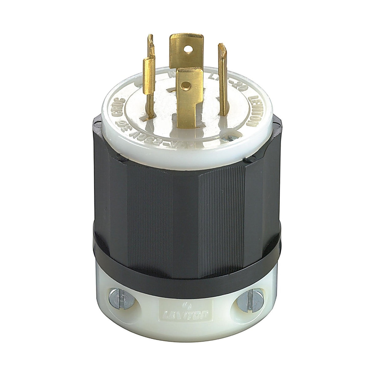 Leviton - 02421-000 - Industrial Nylon Locking Plug L15-20p 14-10 AWG 3 Pole 4 Wire