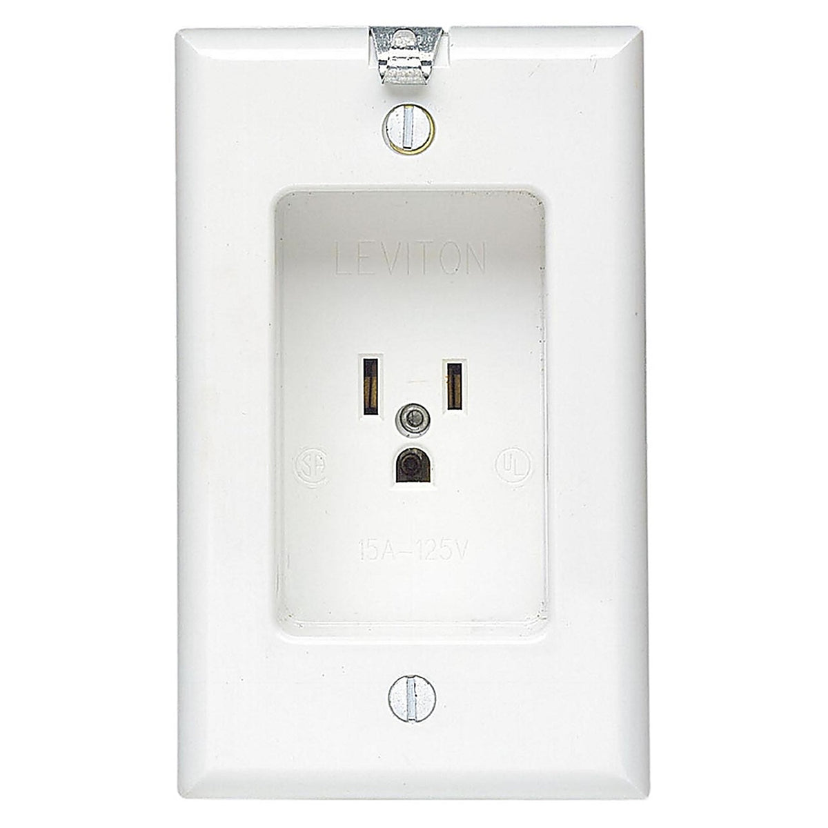Leviton - 00688-00W - 15 Amps 125 V Single White Outlet 5-15R 1 Pack