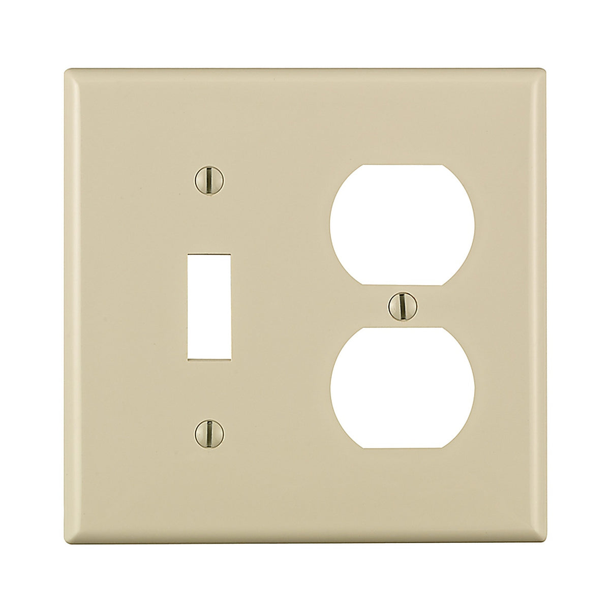 Leviton - 80705-00T - Light Almond 2 Gang Thermoplastic Nylon Duplex/Toggle Wall Plate 1 Pack