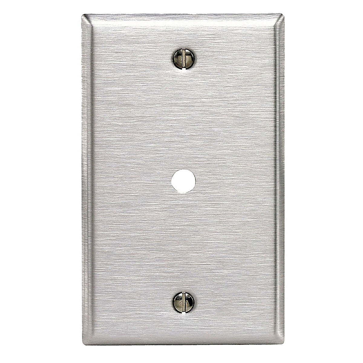 Leviton - 84013-000 - Silver 1 Gang Stainless Steel Cable/Telco Wall Plate 1 Pack