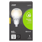 Feit - BTOM60/5CCT/CA - A19 E26 (Medium) LED Speaker Bulb Bright White 60 Watt Equivalence 1 Pack